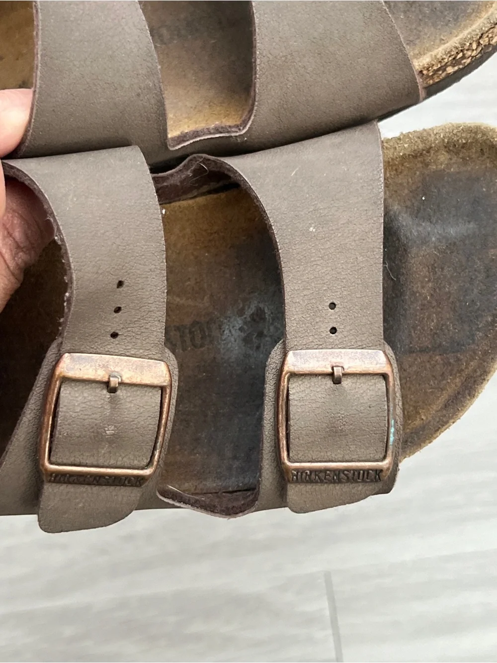 Birkenstock Arizona Kids Brown Two Strap Sandals EU 32 Cork Footbed